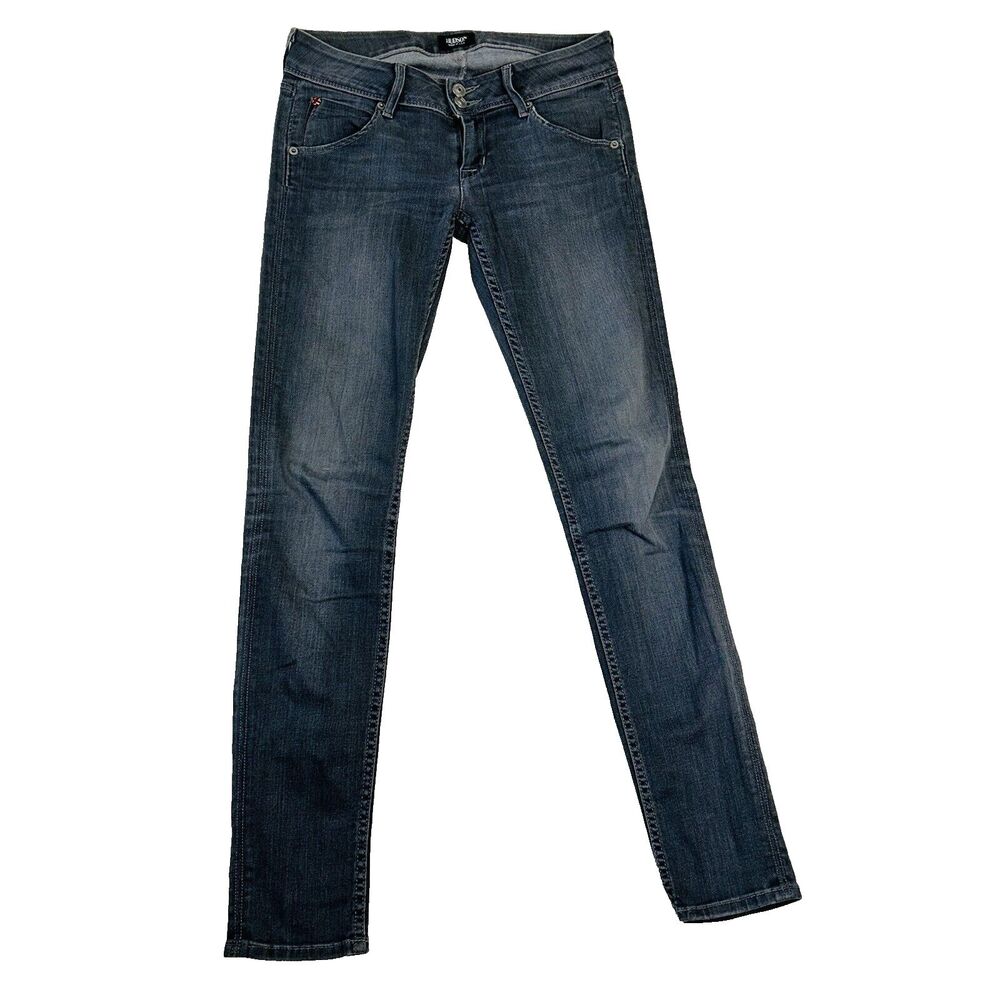 Hudson Skinny Jeans 25 Collin Rear‎ Flap Gray Acid Wash Low Rise Button Fly